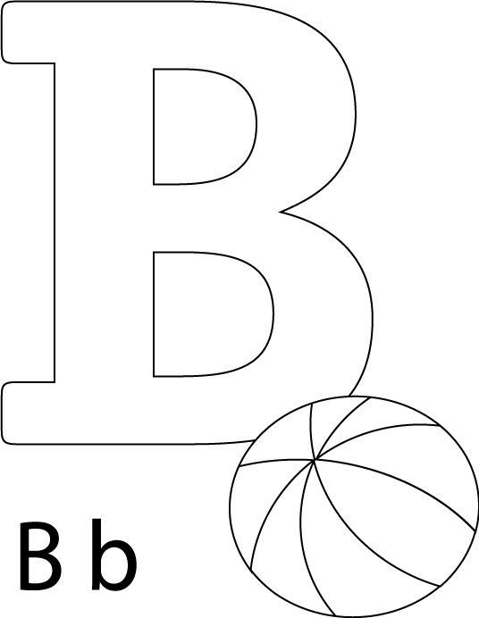 letter b ball colouring pages